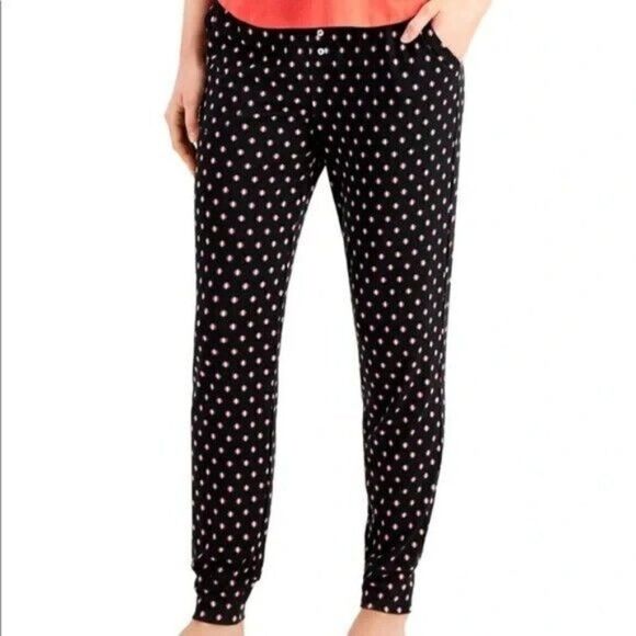 Alfani Women's Black Diamond Geo Ultra-Soft Knit Jogger Pajama Pants XS NWOT - Picture 1 of 5